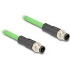 Delock M12 Kabelis D-kodiert 4 Pin Stecker zu Stecker PUR (TPU) 2 m