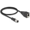 Delock M12 Kabelis D-kodiert 4 Pin Stecker zu RJ45 Buchse PVC 0,5 m