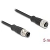 Delock M12 Kabelis D-kodiert 4 Pin Stecker zu Buchse PVC 5 m