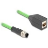 Delock M12 Kabelis D-kodiert 4 Pin Stecker zu RJ45 Buchse PUR (TPU) 0,5 m