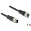 Delock M12 Kabelis D-kodiert 4 Pin Stecker zu Buchse PVC 1 m