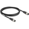 Delock M12 Kabelis D-kodiert 4 Pin Stecker zu Stecker PVC 2 m