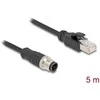 Delock M12 Kabelis D-kodiert 4 Pin Stecker zu RJ45 Stecker PVC 5 m