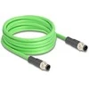 Delock M12 Kabelis D-kodiert 4 Pin Stecker zu Stecker PUR (TPU) 5 m