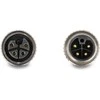 Delock M12 Kabelis L-kodiert 4 Pin Stecker rechts gewinkelt zu Buchse gerade PUR schleppkettentauglich 1 m juodas