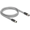 Delock M12 Kabelis L-kodiert 5 Pin Stecker zu Stecker PUR schleppkettentauglich 5 m grau