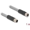 Delock M12 Kabelis L-kodiert 5 Pin Stecker zu Buchse PUR schleppkettentauglich 1 m grau
