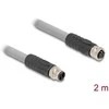 Delock M12 Kabelis L-kodiert 5 Pin Stecker zu Buchse PUR schleppkettentauglich 2 m grau