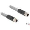 Delock M12 Kabelis L-kodiert 5 Pin Stecker zu Stecker PUR schleppkettentauglich 1 m grau