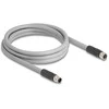 Delock M12 Kabelis L-kodiert 5 Pin Stecker zu Buchse PUR schleppkettentauglich 2 m grau