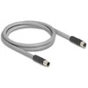 Delock M12 Kabelis L-kodiert 5 Pin Stecker zu Buchse PUR schleppkettentauglich 1 m grau