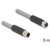 Delock M12 Kabelis L-kodiert 5 Pin Stecker zu Buchse PUR schleppkettentauglich 5 m grau