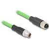 Delock M12 Kabelis X-kodiert 8 Pin Stecker zu Buchse PUR (TPU) 2 m
