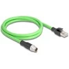 Delock M12 Kabelis X-kodiert 8 Pin Stecker zu RJ45 Stecker PUR (TPU) 2 m