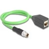 Delock M12 Kabelis X-kodiert 8 Pin Stecker zu RJ45 Buchse PUR (TPU) 0,5 m
