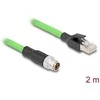 Delock M12 Kabelis X-kodiert 8 Pin Stecker zu RJ45 Stecker PUR (TPU) 2 m