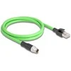 Delock M12 Kabelis X-kodiert 8 Pin Stecker zu Stecker PUR (TPU) 5 m