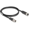 Delock M12 Kabelis X-kodiert 8 Pin Stecker zu Buchse PVC 1 m