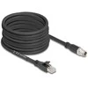Delock M12 Kabelis X-kodiert 8 Pin Stecker zu RJ45 Stecker Cat.5e S/FTP flexibel 10 m juodas