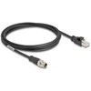 Delock M12 Kabelis X-kodiert 8 Pin Stecker zu RJ45 Stecker PVC 2 m