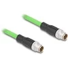 Delock M12 Kabelis X-kodiert 8 Pin Stecker zu Stecker PUR (TPU) 1 m