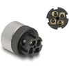 Delock M12 Steckverbinder A-kodiert 4 Pin Buchse zur Montage mit Schraubanschluss