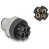 Delock M12 Steckverbinder A-kodiert 4 Pin Stecker zur Montage mit Schraubanschluss