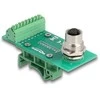 Delock M12 Übergabemodul Adapteris A-kodiert 8 Pin Buchse zu 9 Pin Terminalblock für Hutschiene