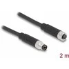 Delock M8 A-kodiert 4 Pin Kabelis Stecker zu Buchse PUR (TPU) 2 m