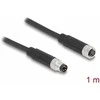 Delock M8 A-kodiert 4 Pin Kabelis Stecker zu Buchse PUR (TPU) 1 m