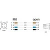 Delock M8 Einbaukabel A-kodiert 4 Pin Buchse für Panel mit offenen Kabeln Front Montage 0,5 m