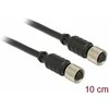 Delock M8 Sensor- / Aktorverlängerungskabel 6 Pin Buchse zu 6 Pin Buchse wasserdicht 10 cm