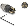 Delock M8 Steckverbinder A-kodiert 3 Pin Stecker zur Montage mit Schraubanschluss