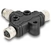 Delock M8 T-Splitter A-kodiert 4 Pin 1 x Stecker zu 2 x Buchse Parallelschaltung