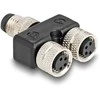 Delock M8 Y-Splitter A-kodiert 4 Pin 1 x Stecker zu 2 x Buchse Parallelschaltung