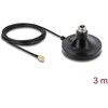 Delock Magnetischer Antennen Standfuß 1 x N Buchse zu 1 x RP-SMA Stecker ULA100 3 m outdoor juodas