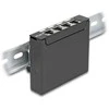 Delock Mini Desktop Patchpanel RJ45 Buchse 4 Port Cat.6A geschirmt juodas - zur Montage an Tisch, Wand oder Hutschiene