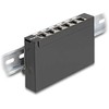 Delock Mini Desktop Patchpanel RJ45 Buchse 6 Port Cat.6A geschirmt juodas - zur Montage an Tisch, Wand oder Hutschiene