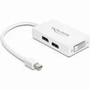 DELOCK Adapteris mini Displayport 1.1 male > VGA / HDMI / DVI moteriškas Pasyvus baltas
