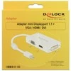 DELOCK Adapteris mini Displayport 1.1 male > VGA / HDMI / DVI moteriškas Pasyvus baltas