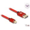 Delock Mini DisplayPort zu DisplayPort Kabelis 8K 60 Hz 1 m raudona Metall be Einrastfunktion