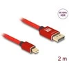 Delock Mini DisplayPort zu DisplayPort Kabelis 8K 60 Hz 2 m raudona Metall be Einrastfunktion