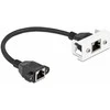 Delock Netzwerk Verlängerungskabel für Easy 45 Modul S/FTP RJ45 Buchse zu RJ45 Buchse Cat.6A 25 cm juodas / baltas