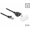 Delock Netzwerk Verlängerungskabel für Easy 45 Modul S/FTP RJ45 Stecker zu RJ45 Buchse Cat.6A 2 m juodas / baltas