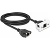 Delock Netzwerk Verlängerungskabel für Easy 45 Modul S/FTP RJ45 Buchse zu RJ45 Buchse Cat.6A 2 m juodas / baltas