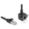 Delock Netzwerk Verlängerungskabel RJ45 Stecker zu RJ45 Buchse 90° gewinkelt Cat.6 F/UTP 1 m juodas