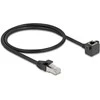 Delock Netzwerk Verlängerungskabel RJ45 Stecker zu RJ45 Buchse 90° gewinkelt Cat.6 F/UTP 0,5 m juodas