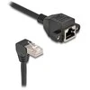 Delock Netzwerk Verlängerungskabel S/FTP Stecker RJ45 Stecker 90° gewinkelt zu RJ45 Einbaubuchse Cat.6A 3 m juodas