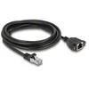 Delock Netzwerk Verlängerungskabel S/FTP RJ45 Stecker zu RJ45 Buchse Cat.6A flache Ausführung 2 m juodas