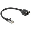 Delock Netzwerk Verlängerungskabel S/FTP RJ45 Stecker zu RJ45 Buchse Cat.6A flache Ausführung 0,25 m juodas